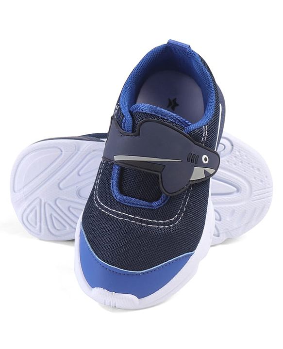 Cute Walk by Babyhug Velcro Closure Sneaker with Fish Applique - Blue