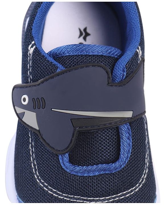 Cute Walk by Babyhug Velcro Closure Sneaker with Fish Applique - Blue