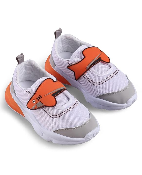 Cute Walk by Babyhug Velcro Closure Sneaker with Fish Applique - Blue