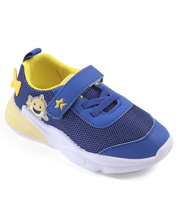 Cute Walk by Babyhug Velcro Closure Sneaker with Animal Applique - Blue