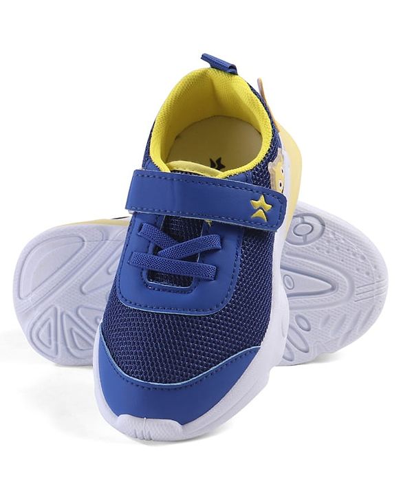 Cute Walk by Babyhug Velcro Closure Sneaker with Animal Applique - Blue