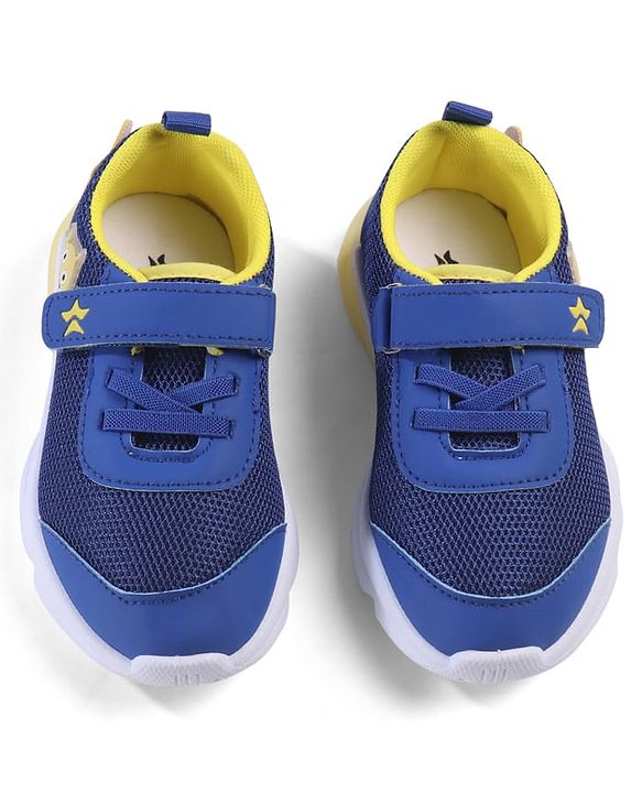 Cute Walk by Babyhug Velcro Closure Sneaker with Animal Applique - Blue