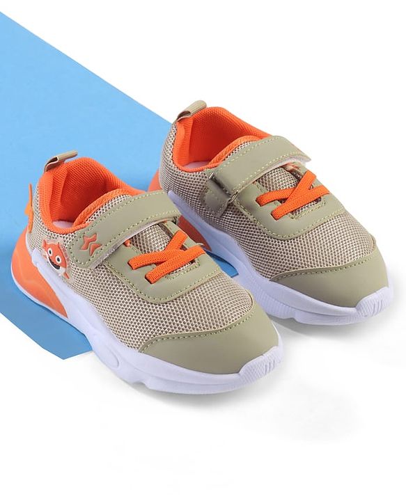 Cute Walk by Babyhug Velcro Closure Sneaker with Animal Applique - Blue