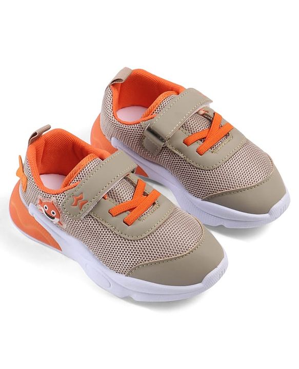 Cute Walk by Babyhug Velcro Closure Sneaker with Animal Applique - Blue