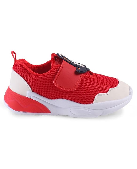 Cute Walk by Babyhug Velcro Closure Sneaker with Dino Applique - Red