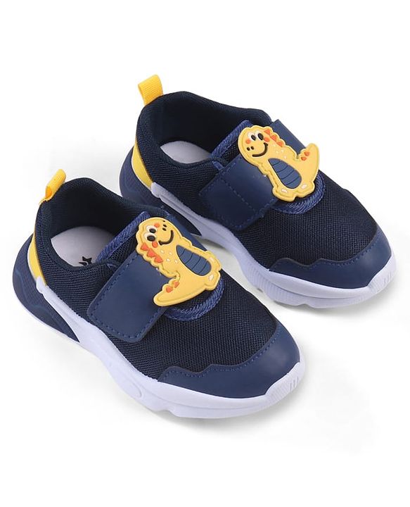 Cute Walk by Babyhug Velcro Closure Sneaker with Dino Applique - Red