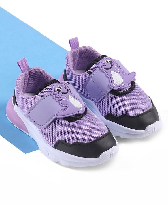 Cute Walk by Babyhug Velcro Closure Sneaker with Dino Applique - Red