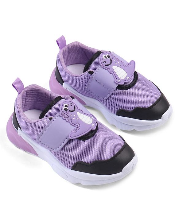 Cute Walk by Babyhug Velcro Closure Sneaker with Dino Applique - Red
