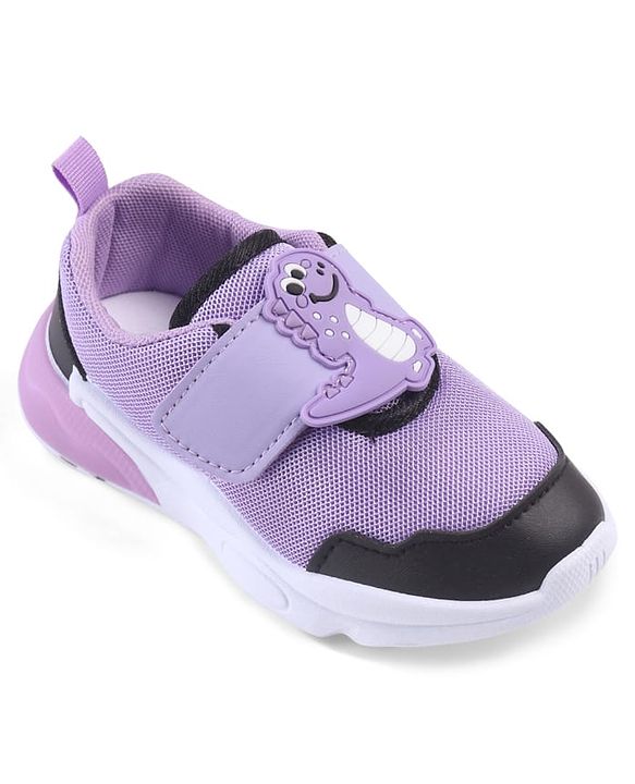Cute Walk by Babyhug Velcro Closure Sneaker with Dino Applique - Red