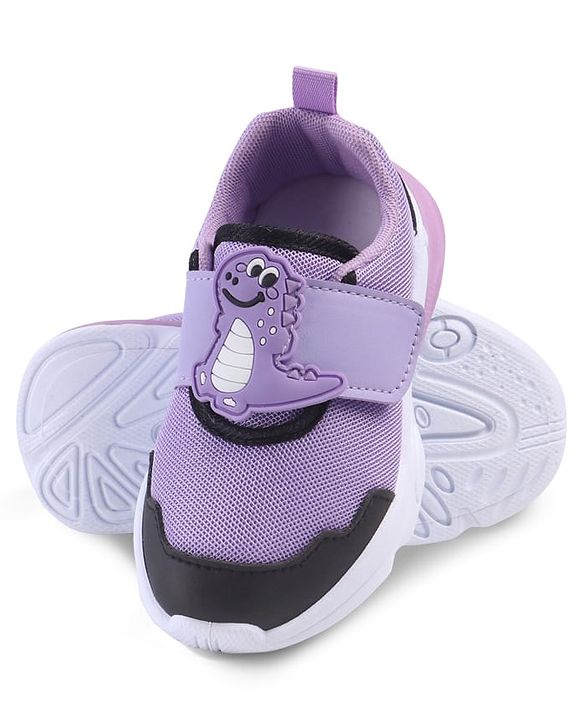 Cute Walk by Babyhug Velcro Closure Sneaker with Dino Applique - Red