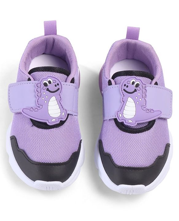 Cute Walk by Babyhug Velcro Closure Sneaker with Dino Applique - Red