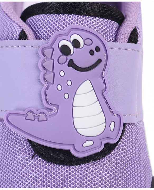 Cute Walk by Babyhug Velcro Closure Sneaker with Dino Applique - Red