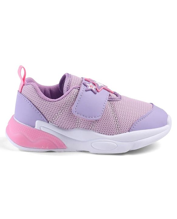 Cute Walk by Babyhug Velcro Closure Sneakers with Star Applique - Purple