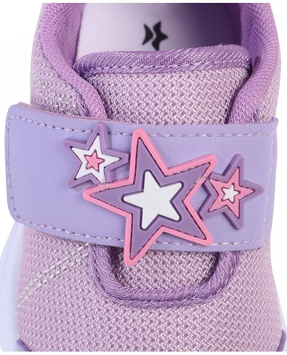 Cute Walk by Babyhug Velcro Closure Sneakers with Star Applique - Purple
