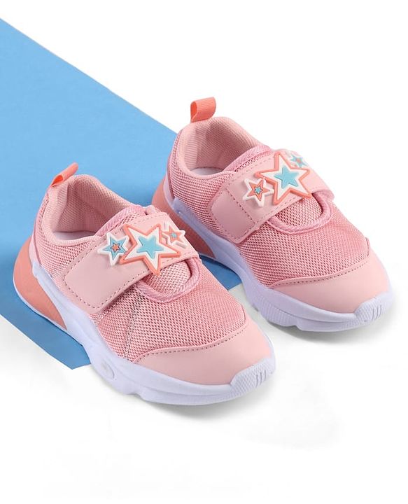 Cute Walk by Babyhug Velcro Closure Sneakers with Star Applique - Purple