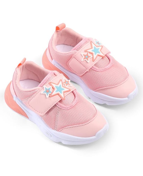 Cute Walk by Babyhug Velcro Closure Sneakers with Star Applique - Purple