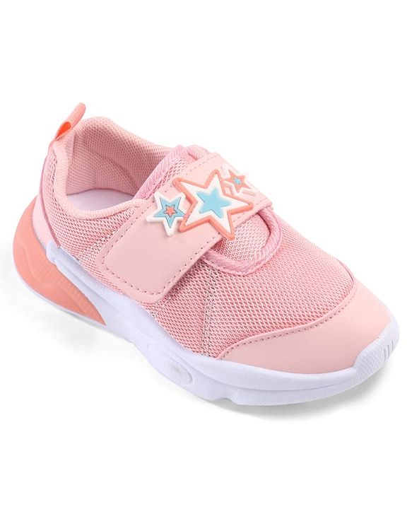 Cute Walk by Babyhug Velcro Closure Sneakers with Star Applique - Purple