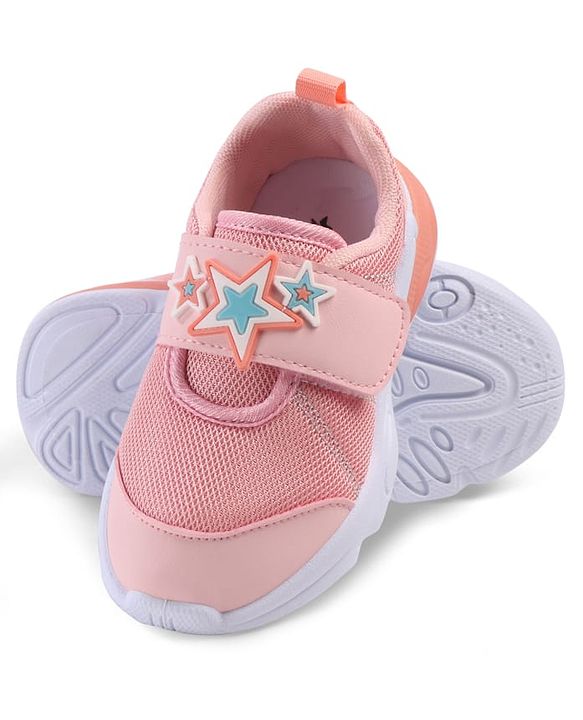Cute Walk by Babyhug Velcro Closure Sneakers with Star Applique - Purple