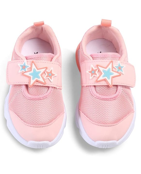 Cute Walk by Babyhug Velcro Closure Sneakers with Star Applique - Purple