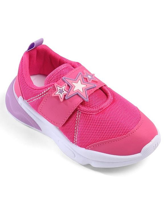 Cute Walk by Babyhug Velcro Closure Sneakers with Star Applique - Purple