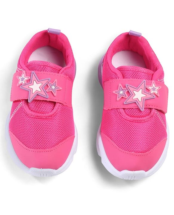 Cute Walk by Babyhug Velcro Closure Sneakers with Star Applique - Purple