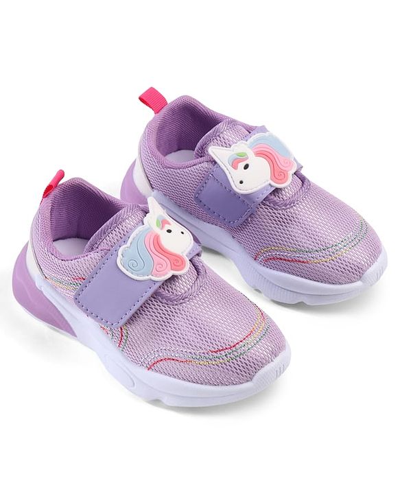 Cute Walk by Babyhug Velcro Closure Sneakers with Unicorn Applique - Mint