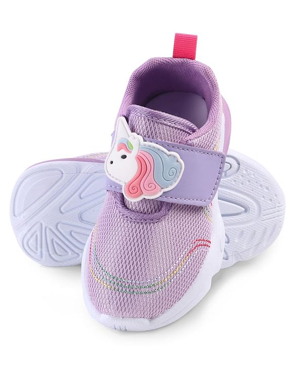 Cute Walk by Babyhug Velcro Closure Sneakers with Unicorn Applique - Mint