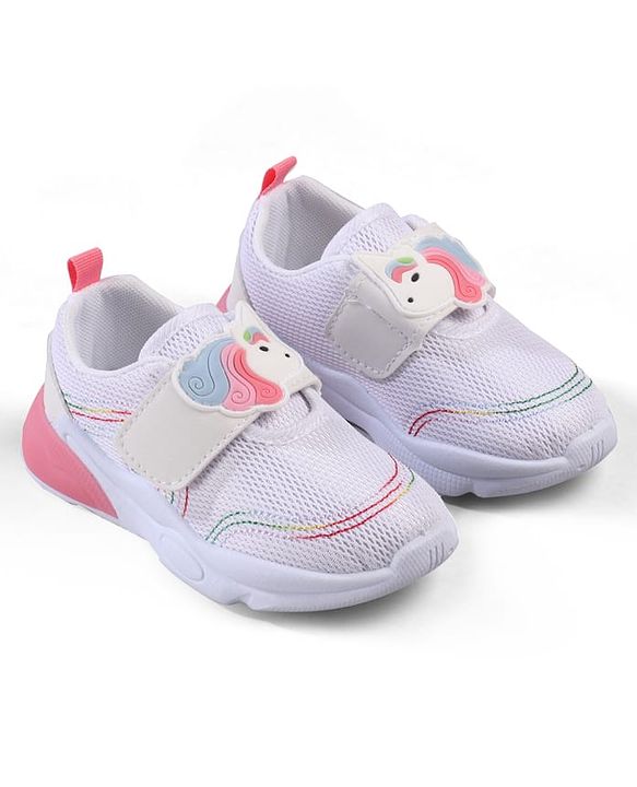 Cute Walk by Babyhug Velcro Closure Sneakers with Unicorn Applique - Mint
