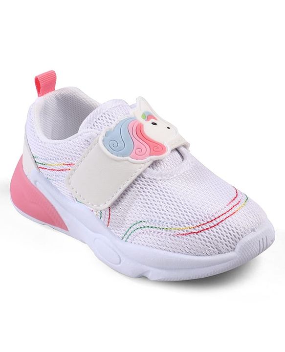 Cute Walk by Babyhug Velcro Closure Sneakers with Unicorn Applique - Mint