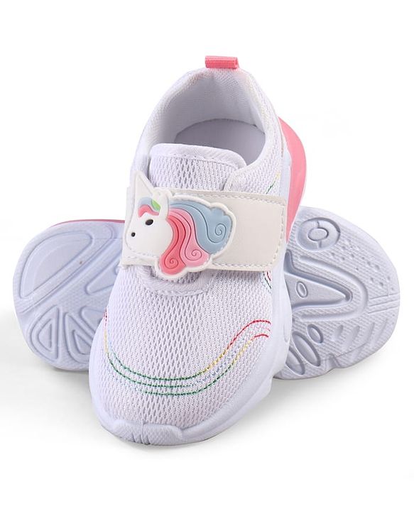 Cute Walk by Babyhug Velcro Closure Sneakers with Unicorn Applique - Mint