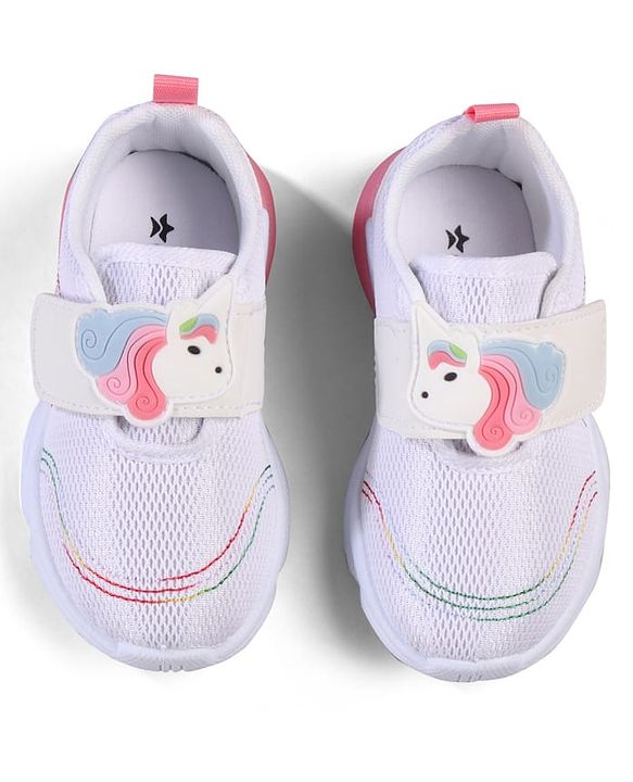 Cute Walk by Babyhug Velcro Closure Sneakers with Unicorn Applique - Mint