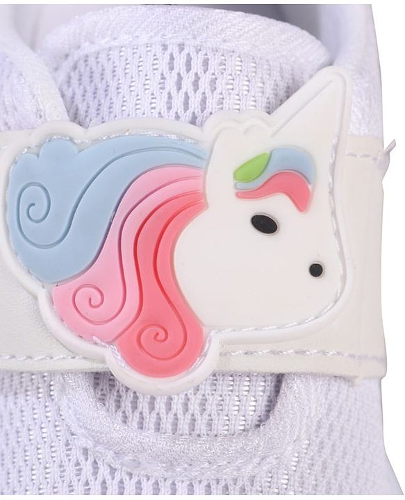 Cute Walk by Babyhug Velcro Closure Sneakers with Unicorn Applique - Mint