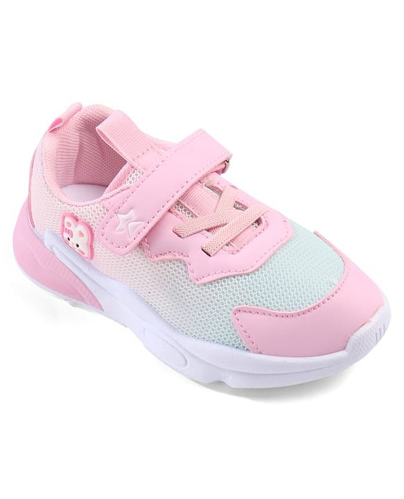 Cute Walk by Babyhug Velcro Closure Sneakers with Animal Applique - Pink
