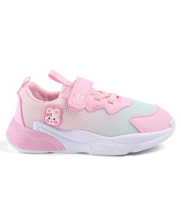 Cute Walk by Babyhug Velcro Closure Sneakers with Animal Applique - Pink