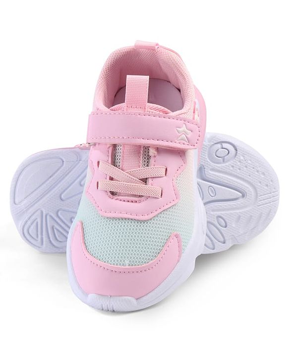 Cute Walk by Babyhug Velcro Closure Sneakers with Animal Applique - Pink