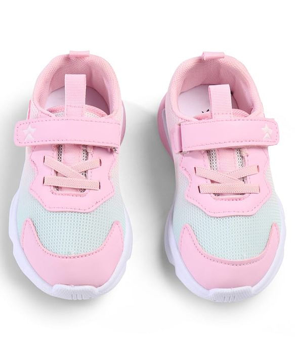 Cute Walk by Babyhug Velcro Closure Sneakers with Animal Applique - Pink