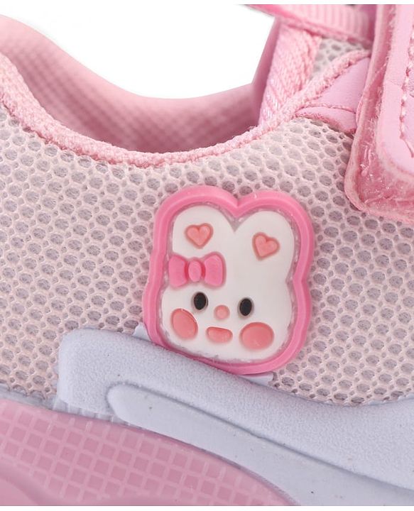Cute Walk by Babyhug Velcro Closure Sneakers with Animal Applique - Pink