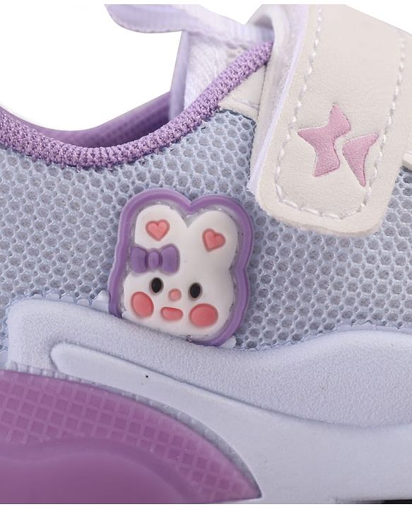 Cute Walk by Babyhug Velcro Closure Sneakers with Animal Applique - Pink