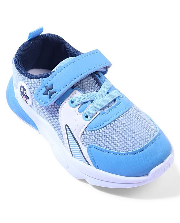 Cute Walk by Babyhug Velcro Closure Sneakers with Dino Applique - Blue