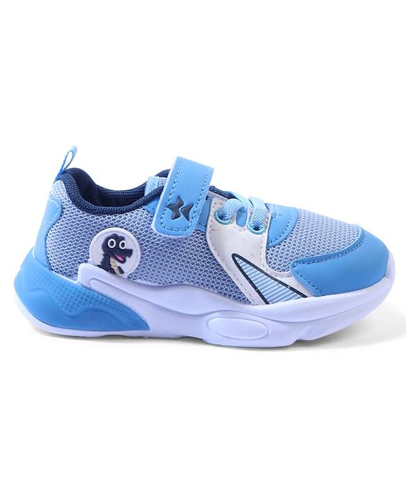 Cute Walk by Babyhug Velcro Closure Sneakers with Dino Applique - Blue