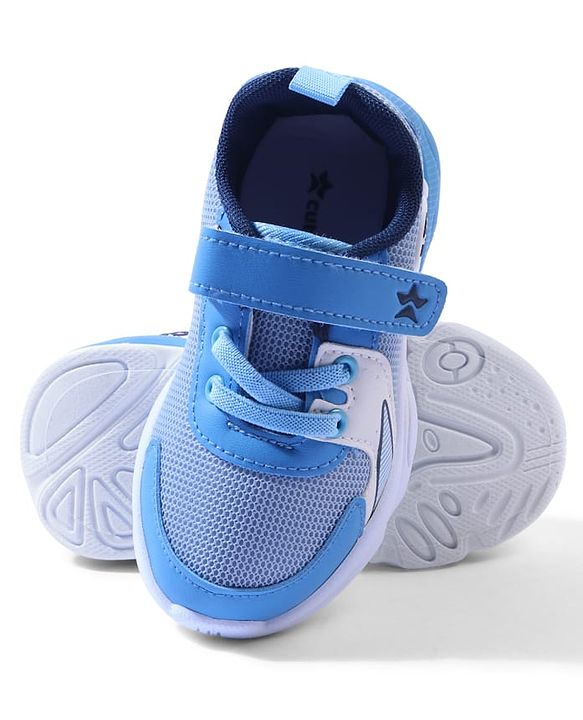Cute Walk by Babyhug Velcro Closure Sneakers with Dino Applique - Blue