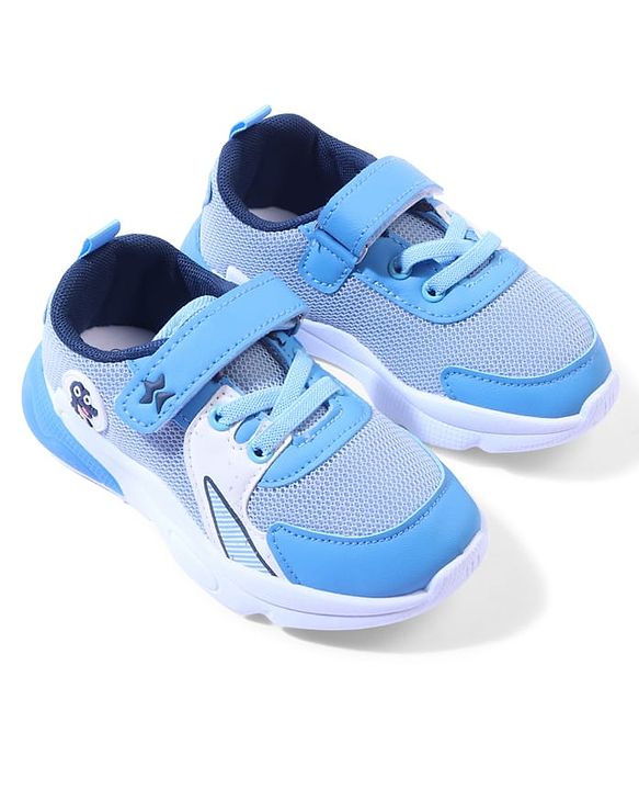 Cute Walk by Babyhug Velcro Closure Sneakers with Dino Applique - Blue