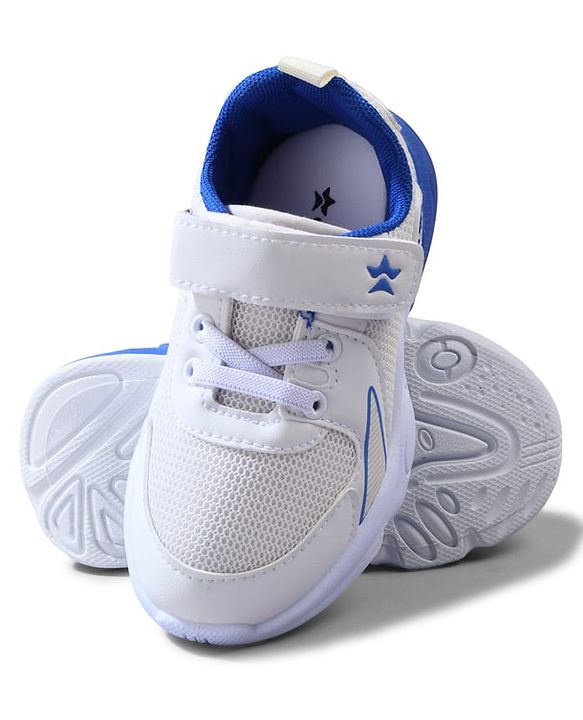 Cute Walk by Babyhug Velcro Closure Sneakers with Dino Applique - Blue