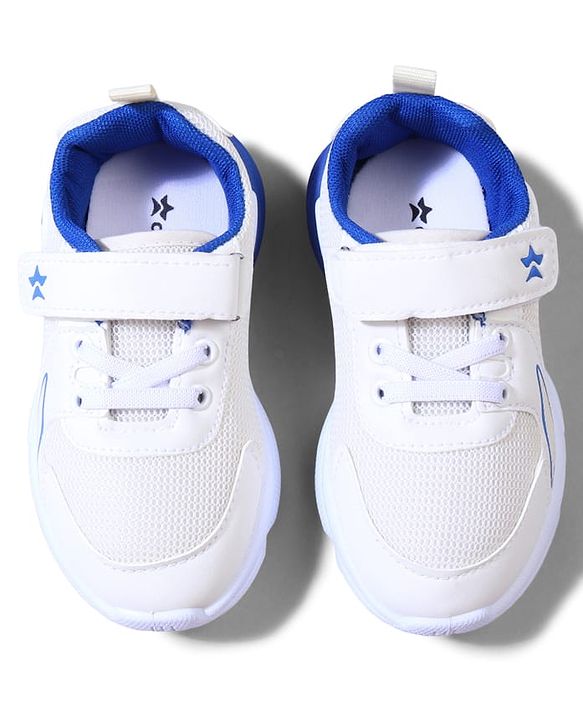 Cute Walk by Babyhug Velcro Closure Sneakers with Dino Applique - Blue