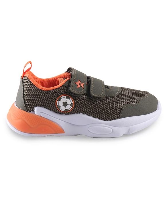 Cute Walk by Babyhug Velcro Closure Sneaker with Ball Applique - Navy Blue
