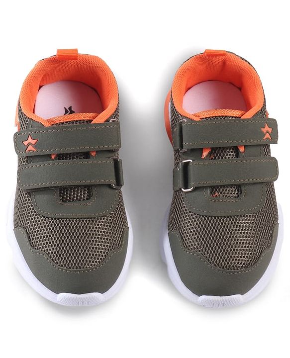 Cute Walk by Babyhug Velcro Closure Sneaker with Ball Applique - Navy Blue