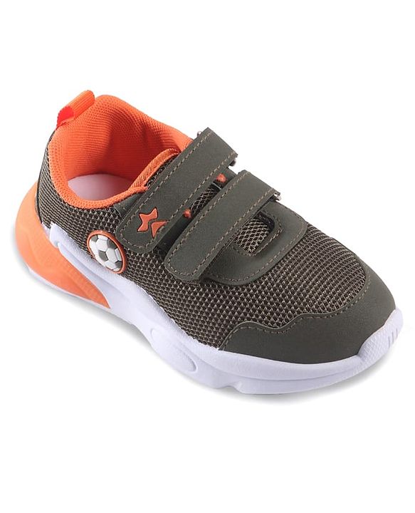 Cute Walk by Babyhug Velcro Closure Sneaker with Ball Applique - Navy Blue