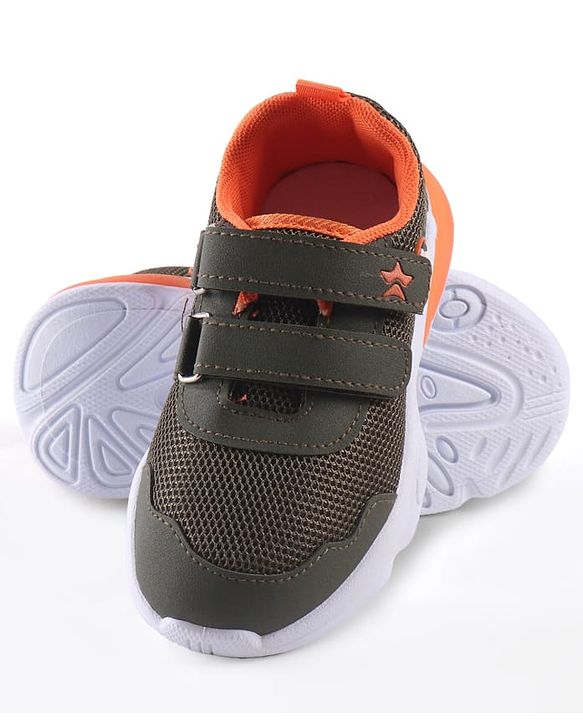 Cute Walk by Babyhug Velcro Closure Sneaker with Ball Applique - Navy Blue
