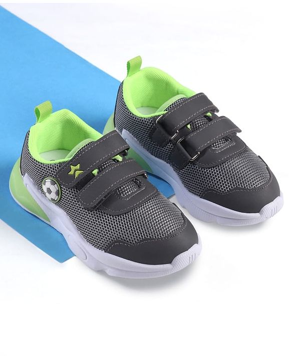 Cute Walk by Babyhug Velcro Closure Sneaker with Ball Applique - Navy Blue