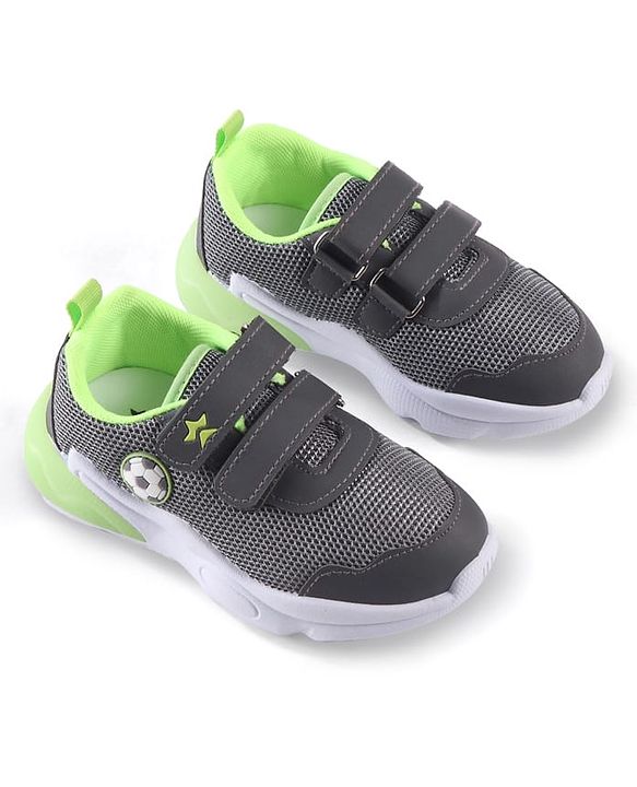 Cute Walk by Babyhug Velcro Closure Sneaker with Ball Applique - Navy Blue
